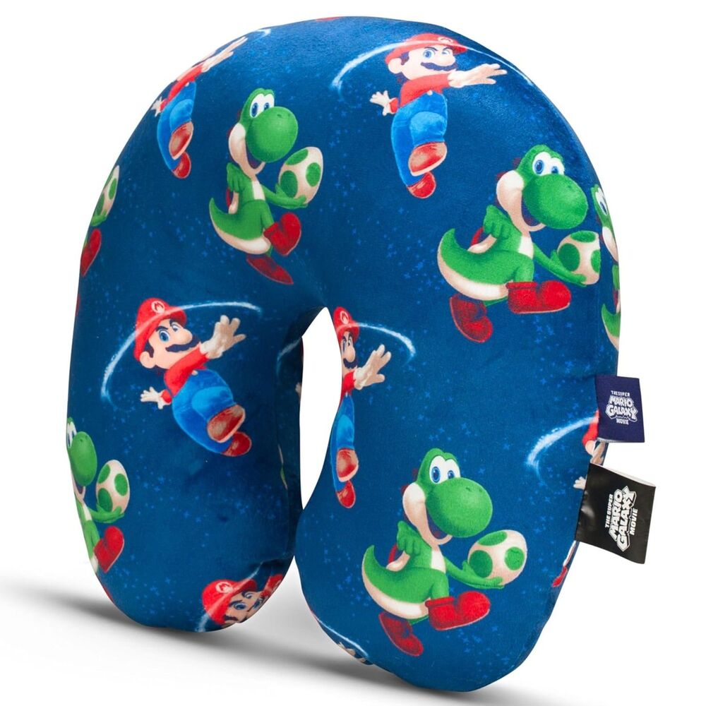 Super Mario Galaxy Movie Travel Neck Pillow Mario & Yoshi Kids Plush